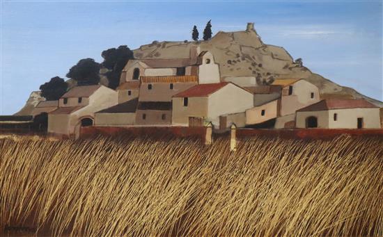 David Humphreys, oil on board, Village in the Vaucluse, 39 x 61cm